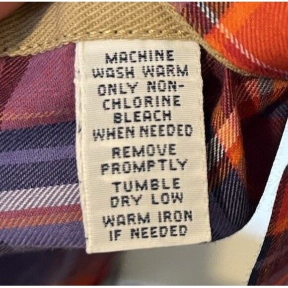 Vintage Polo Ralph Lauren Purple Orange Plaid Button Down Shirt Size XL - Picture 7 of 9